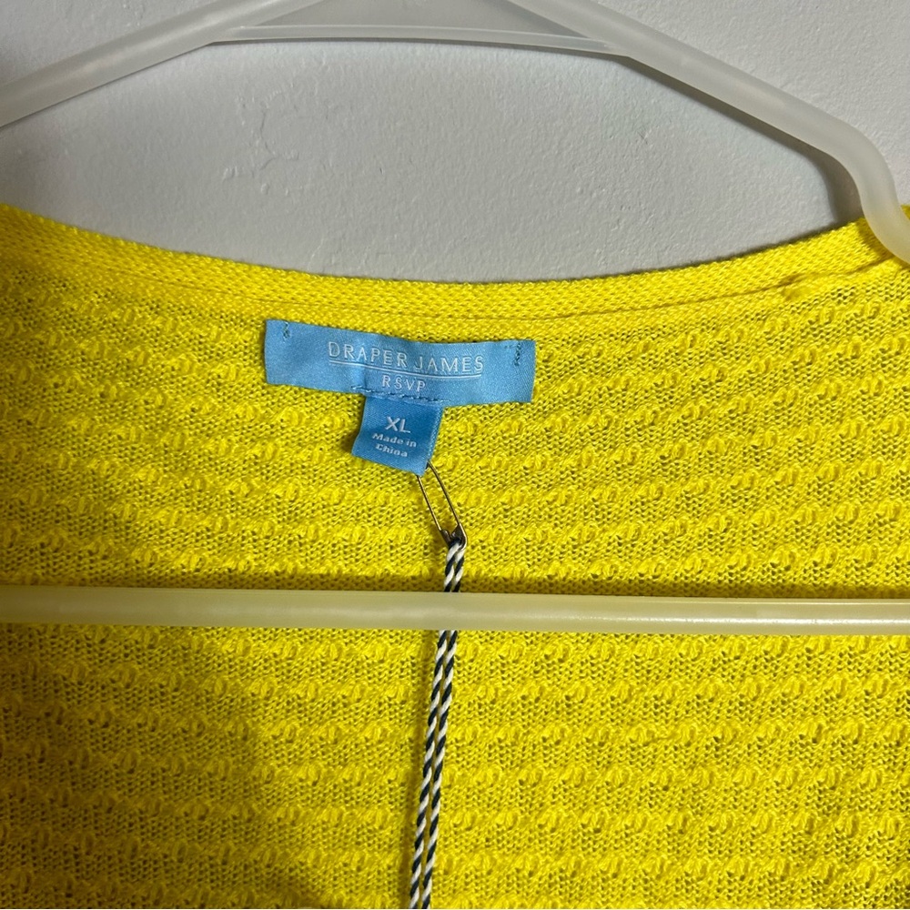 Draper James Button Front Cardigan Textured Yellow NWT XL - Picture 7 of 7